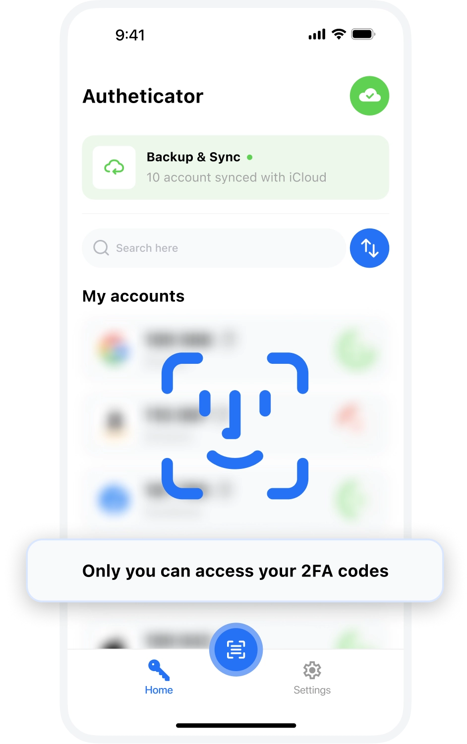 Enable biometrics and encrypted backup